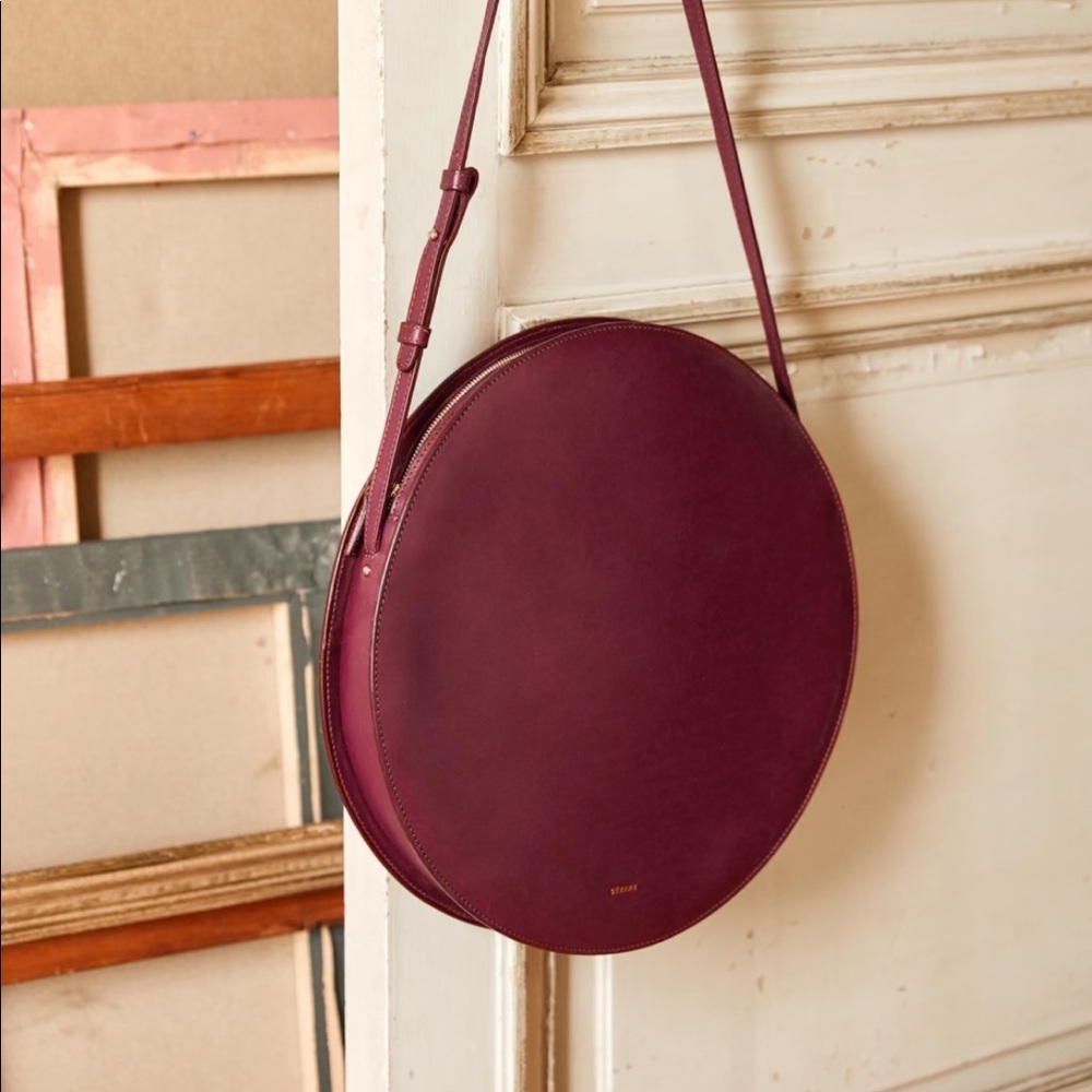 Sezane Nicole bag burgundy heritage